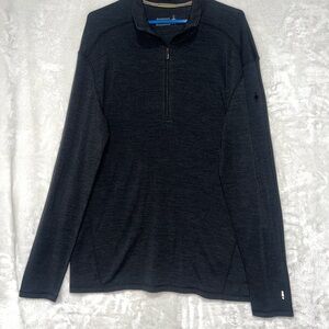 Smartwool Men’s Size XL Thermal Merino 250 Base Layer Quarter Zip Grey